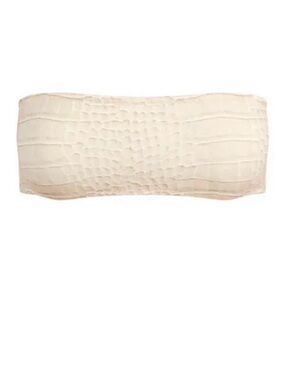 Skims signature swim micro bandeau in egret crocodile print size small